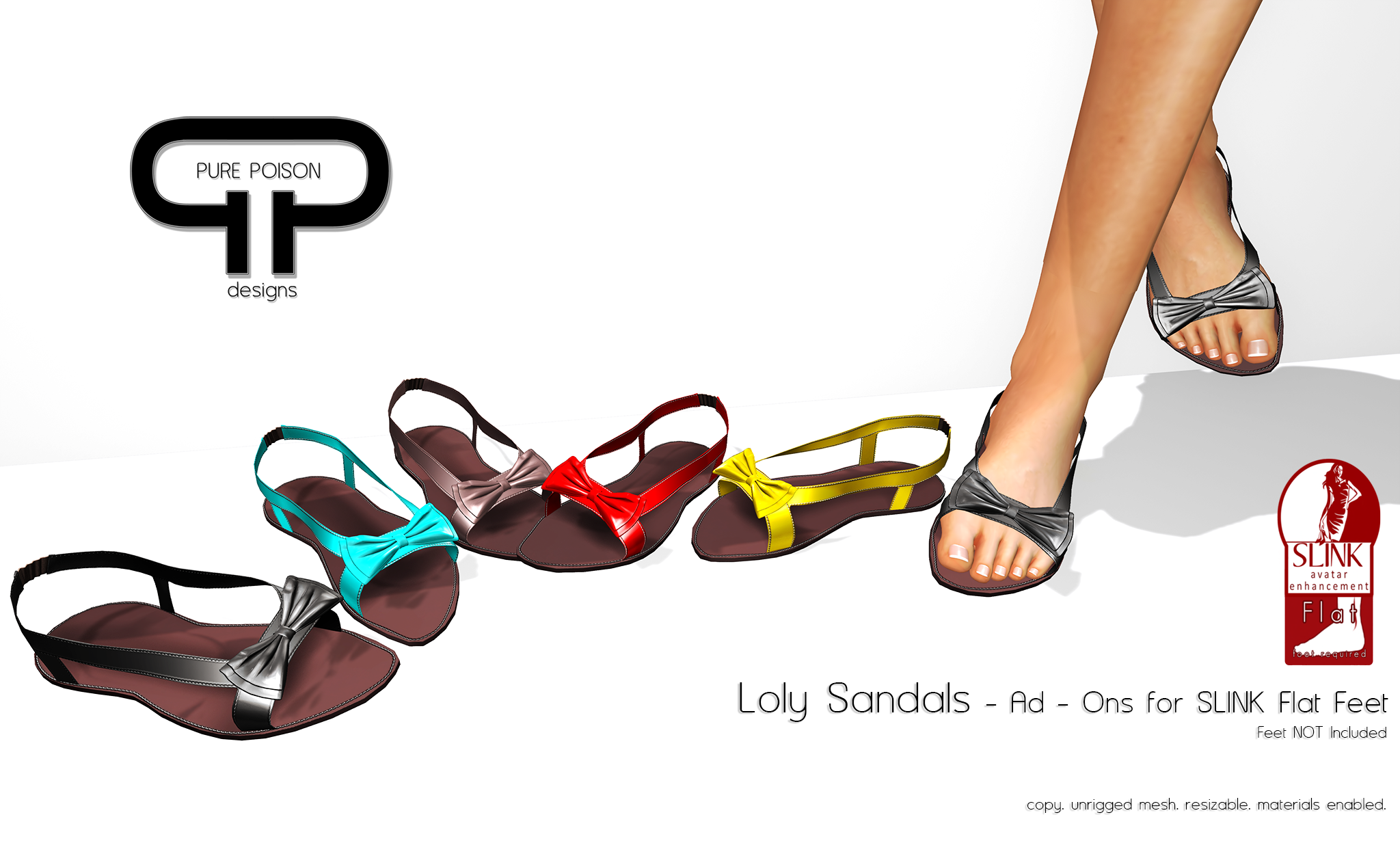 Pure Poison – Loly Sandals – AD -Ons for SLINK Flat Feet